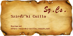 Sziráki Csilla névjegykártya